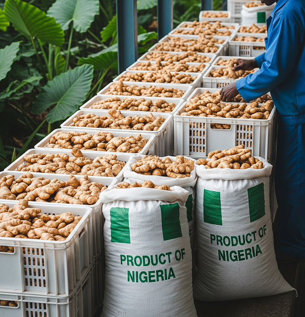 image of ginger that is ready for export