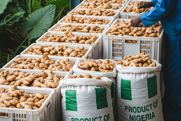 image of ginger that is ready for export